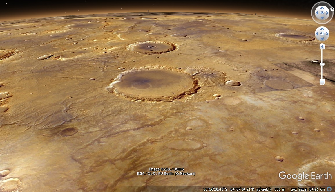 Google Earth Mars ekran görüntüsü