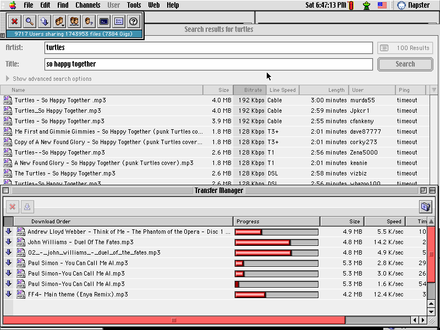Napster programından bir görsel